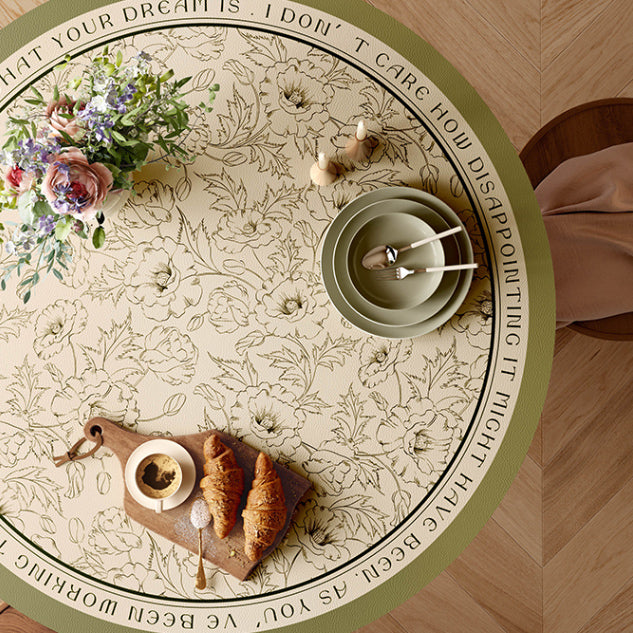 holiday green simple round table mat