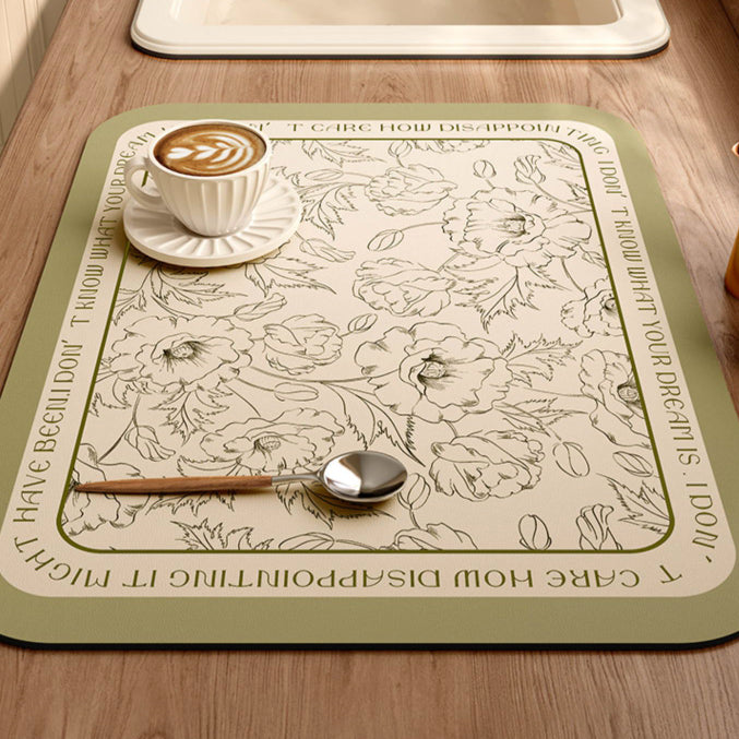 holiday green simple sink mat