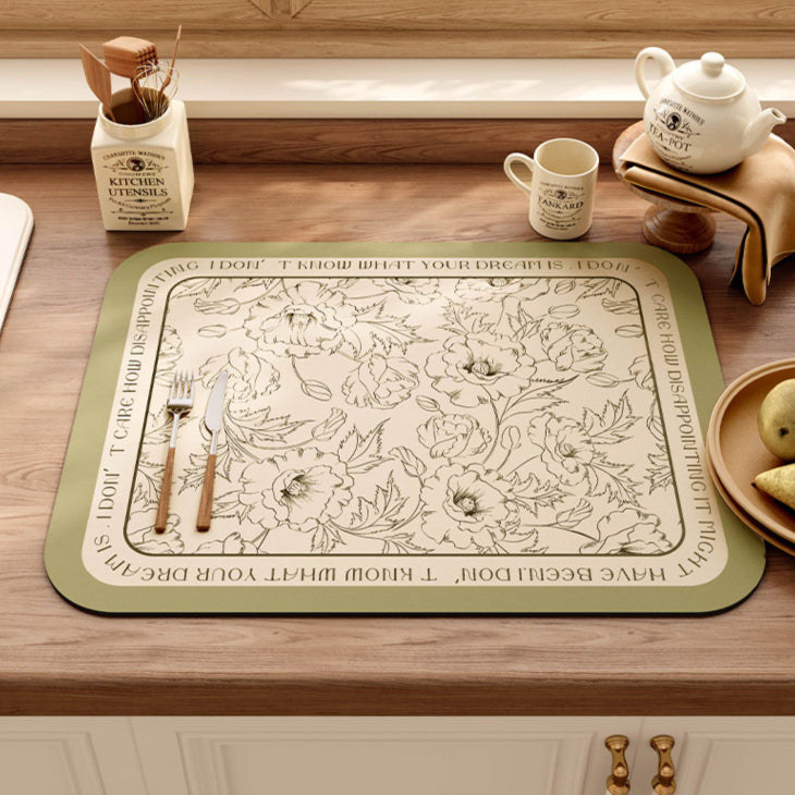 holiday green simple sink mat