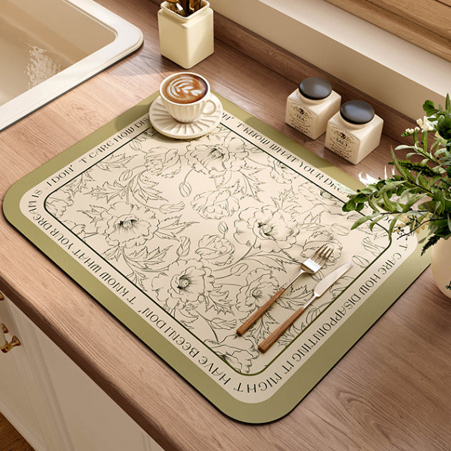 holiday green simple sink mat