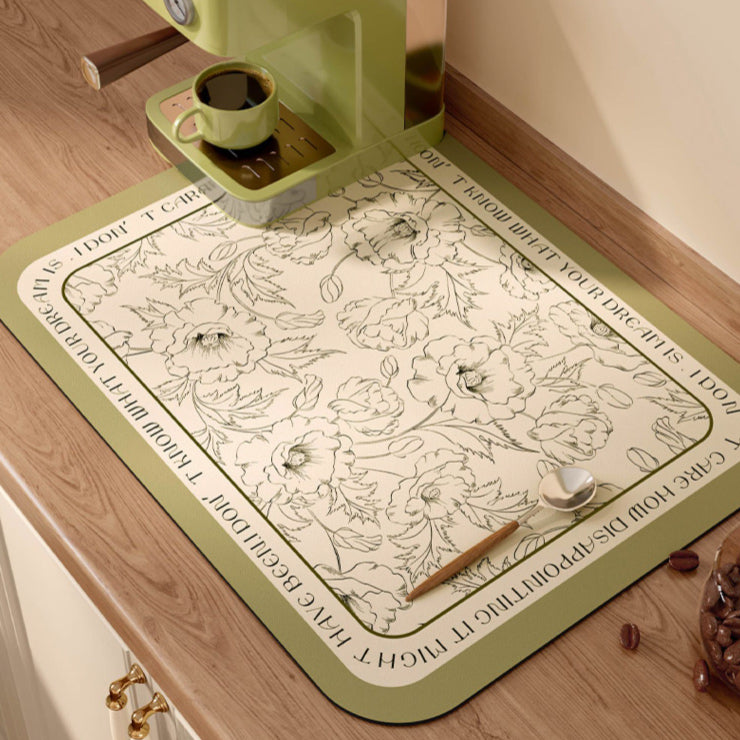 holiday green simple sink mat