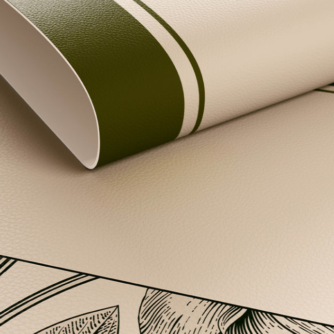 olive green flower shelf mat