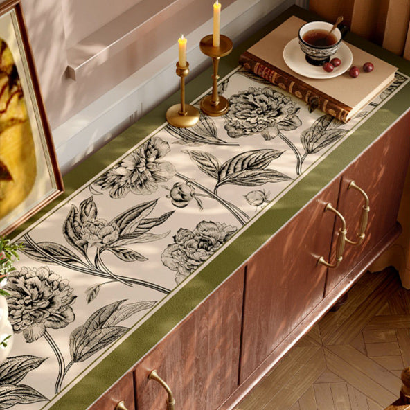 olive green flower shelf mat