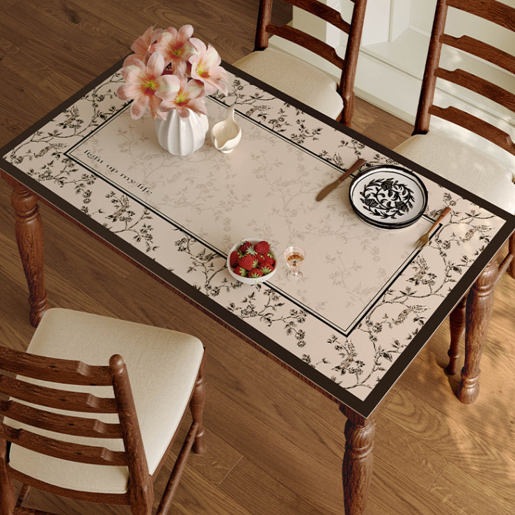 limpidity black flower table mat