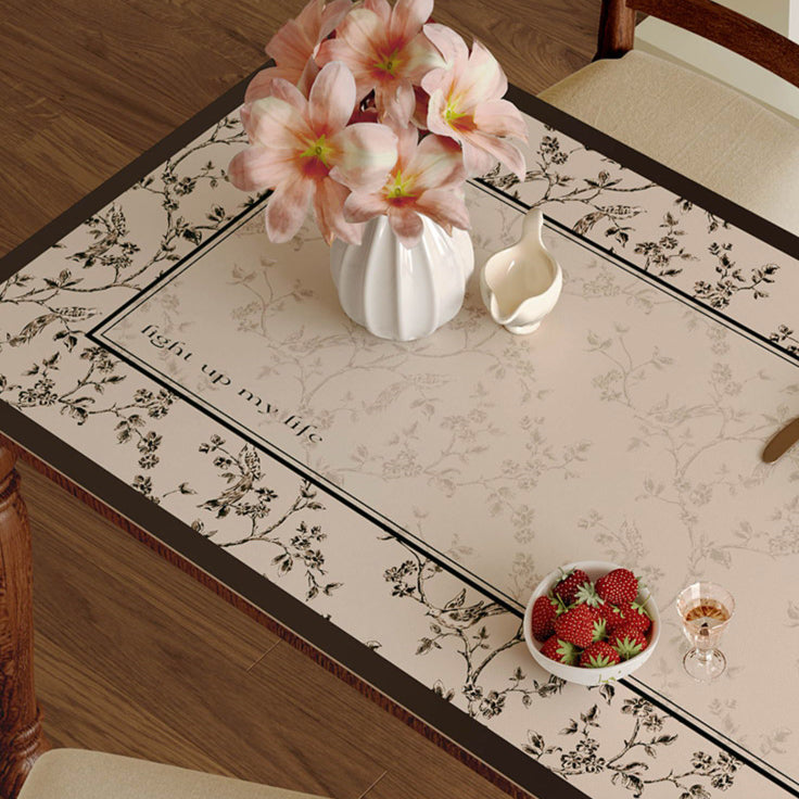 limpidity black flower table mat