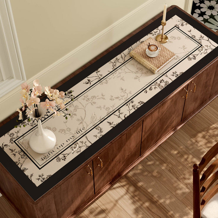 limpidity black flower shelf mat