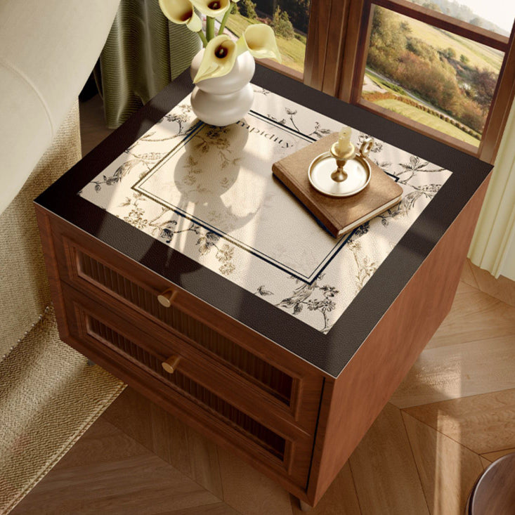 limpidity black flower mini shelf mat