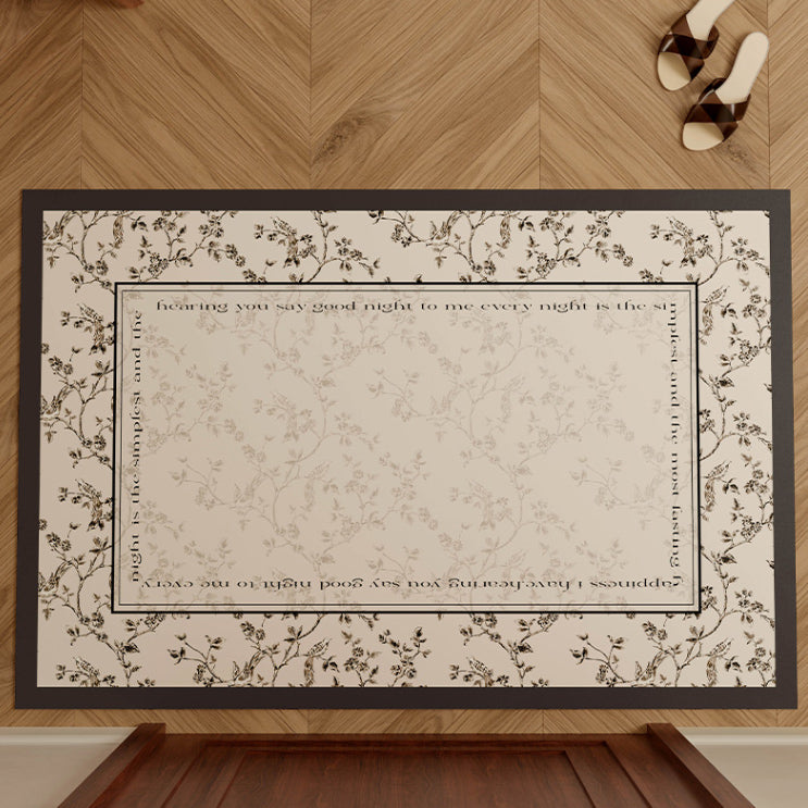 limpidity black flower door mat