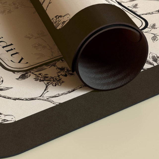 limpidity black flower sink mat
