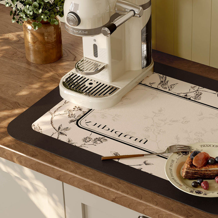 limpidity black flower sink mat