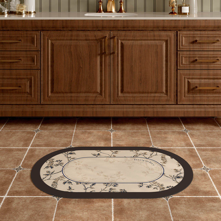 limpidity black flower bath mat