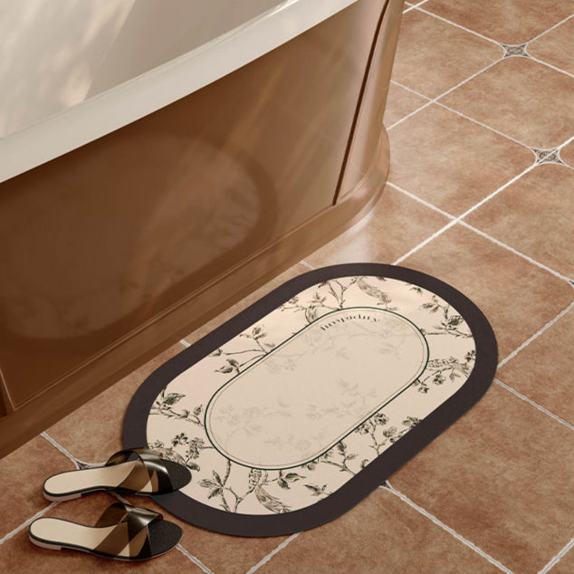 limpidity black flower bath mat
