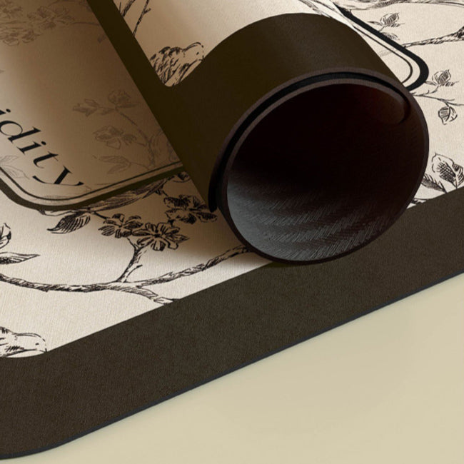 limpidity black flower bath mat