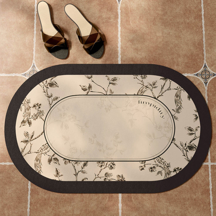 limpidity black flower bath mat