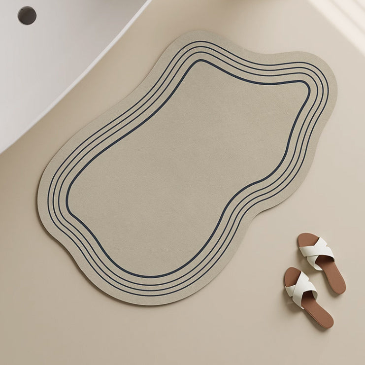 3color simple line bath mat
