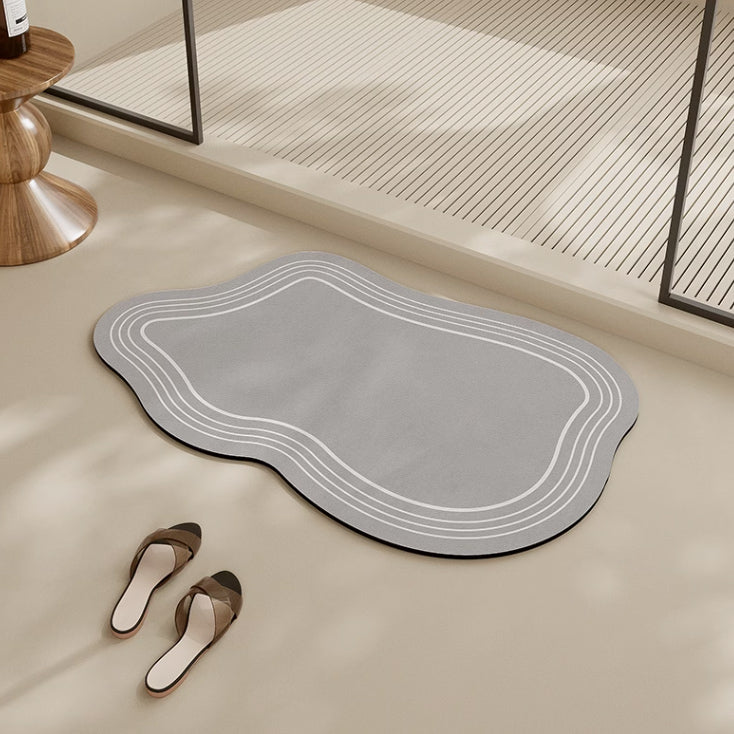3color simple line bath mat