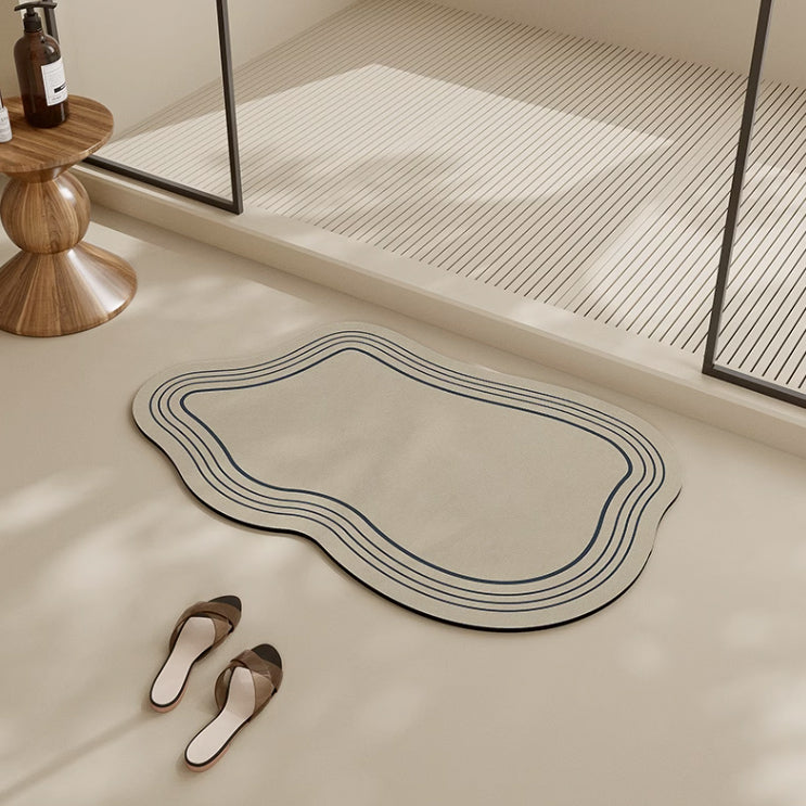 3color simple line bath mat