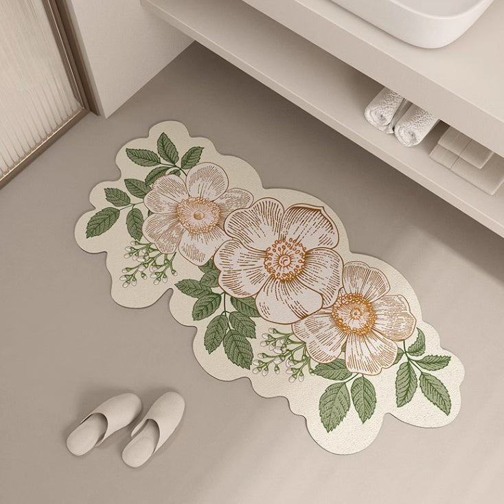 3design american retro flower bath mat