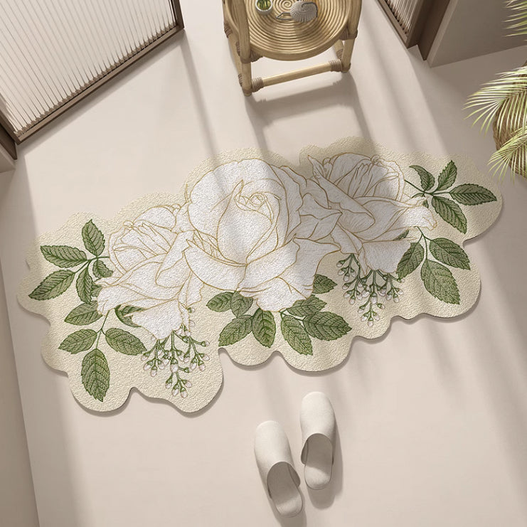 3design american retro flower bath mat
