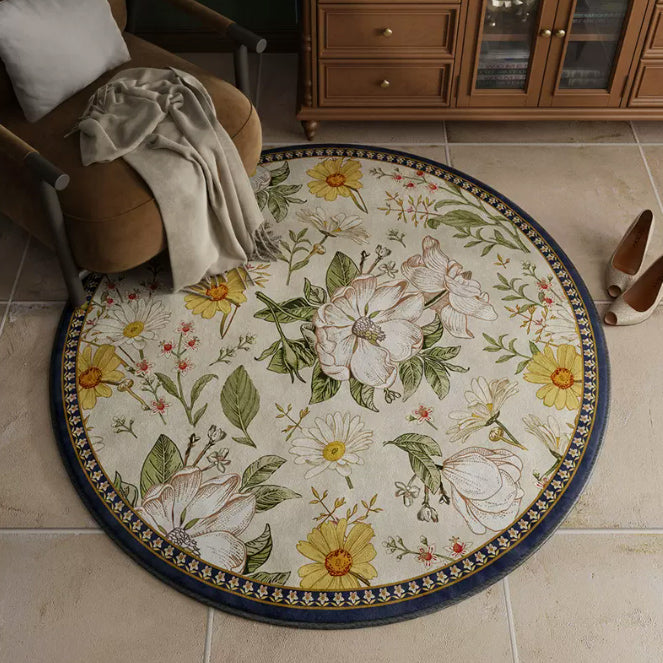4design retro flower round carpet