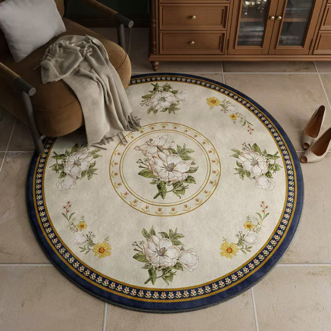 4design retro flower round carpet