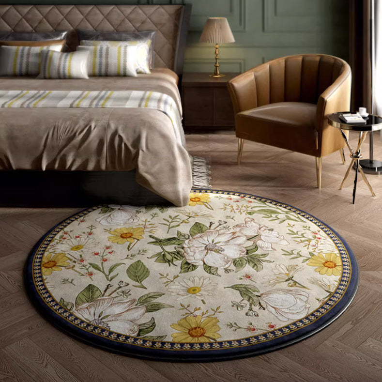 4design retro flower round carpet