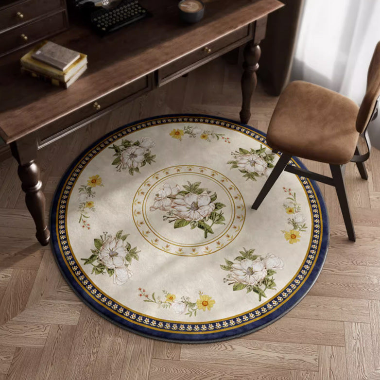 4design retro flower round carpet
