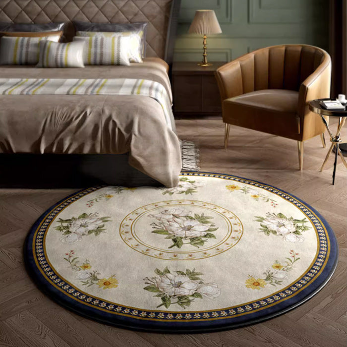 4design retro flower round carpet