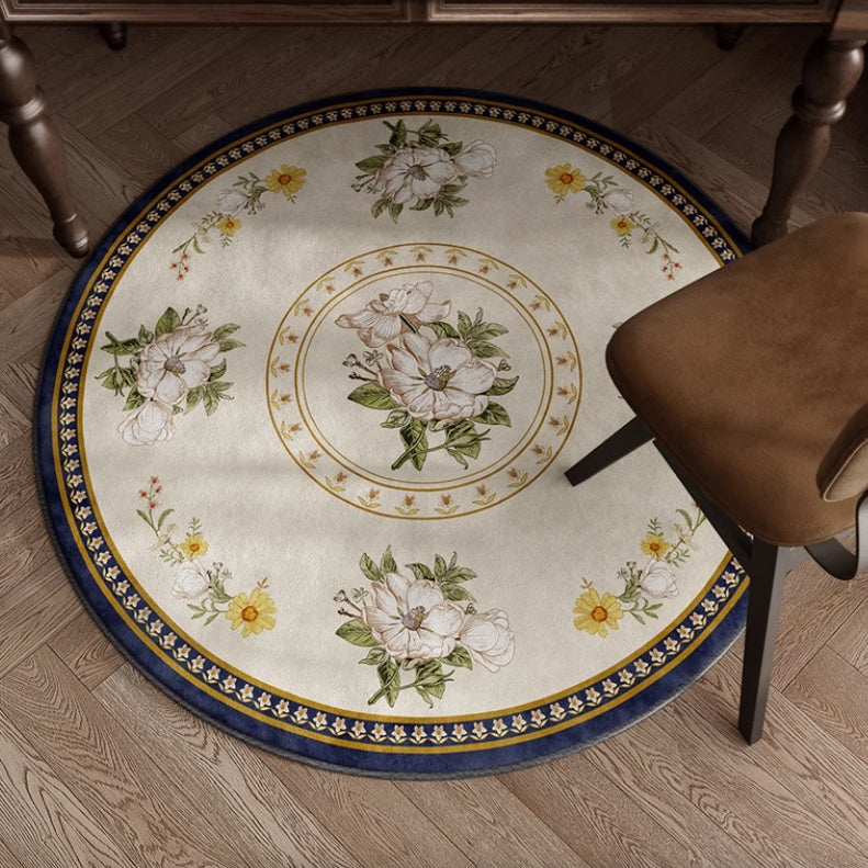 4design retro flower round carpet