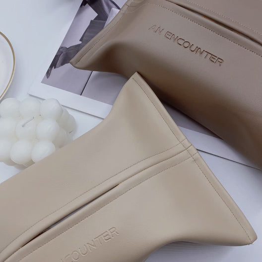 5color logo leather tissue case