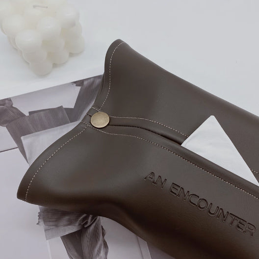 5color logo leather tissue case