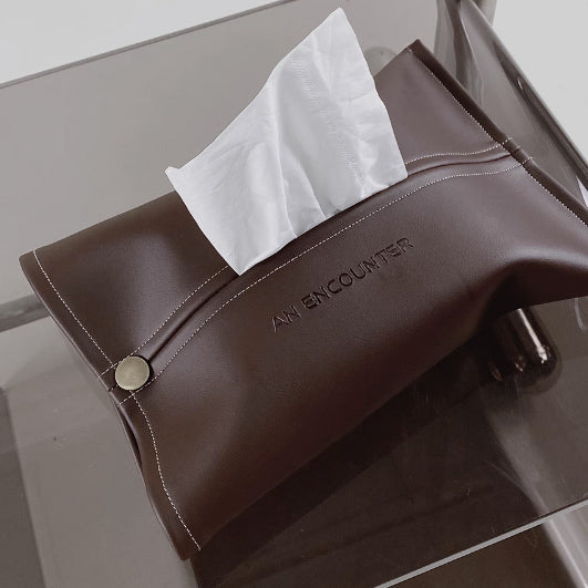 5color logo leather tissue case