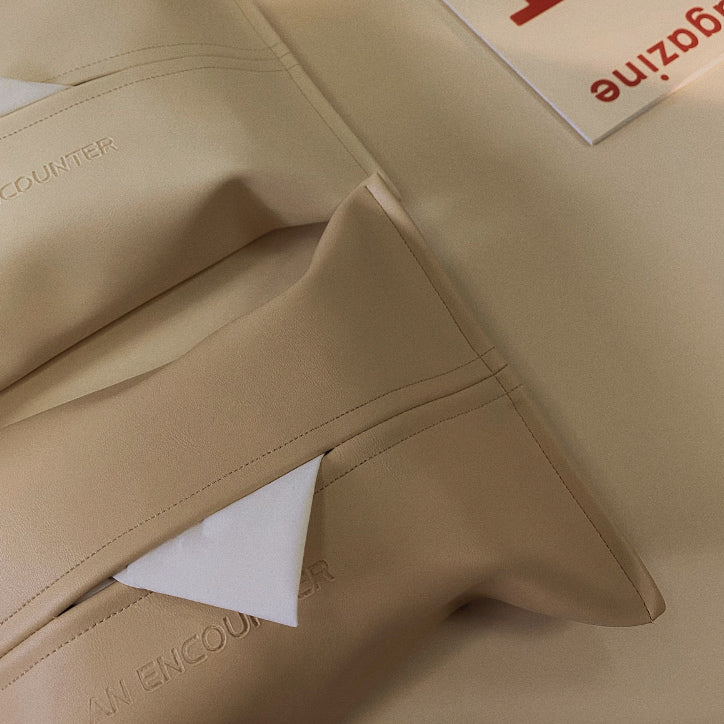 5color logo leather tissue case