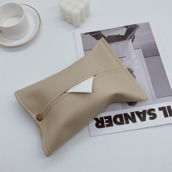 5color logo leather tissue case