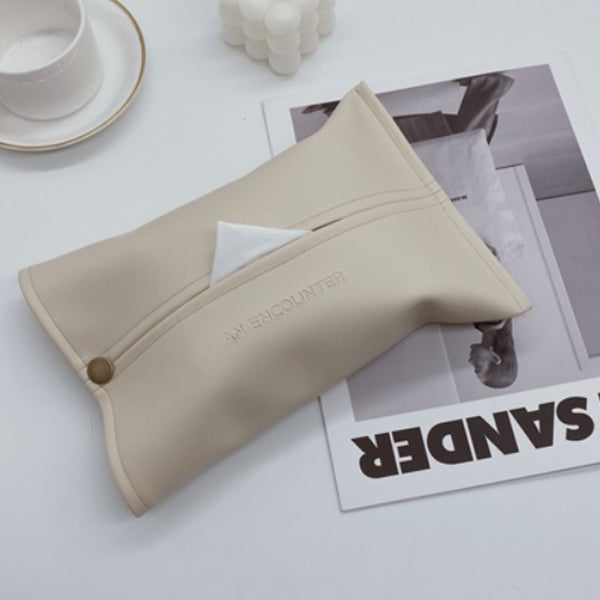 5color logo leather tissue case