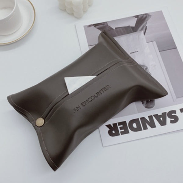 5color logo leather tissue case