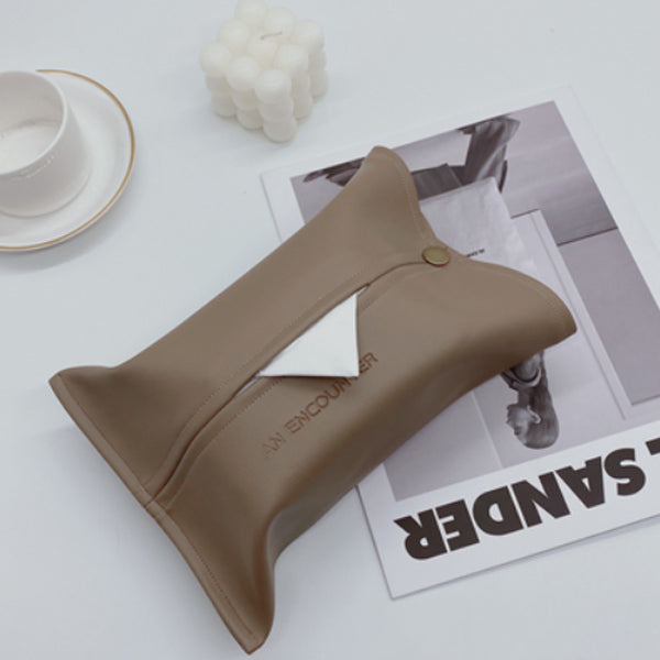 5color logo leather tissue case