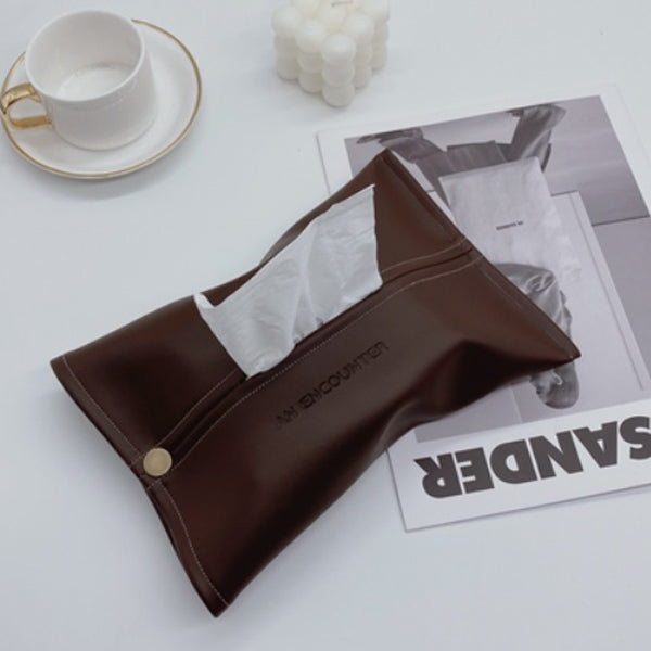 5color logo leather tissue case