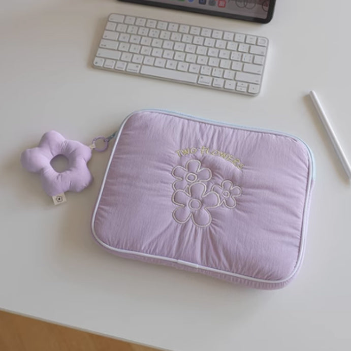 2color retro flower iPad & PC case