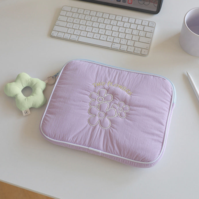 2color retro flower iPad & PC case