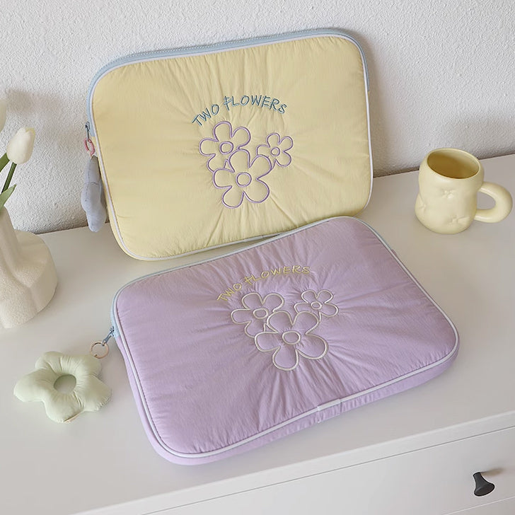 2color retro flower iPad & PC case