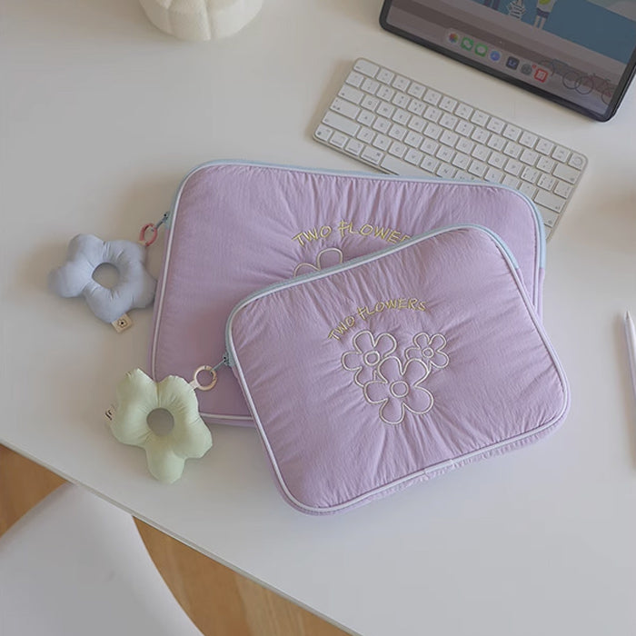 2color retro flower iPad & PC case