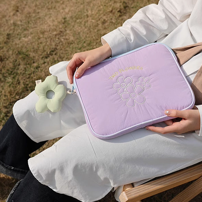 2color retro flower iPad & PC case