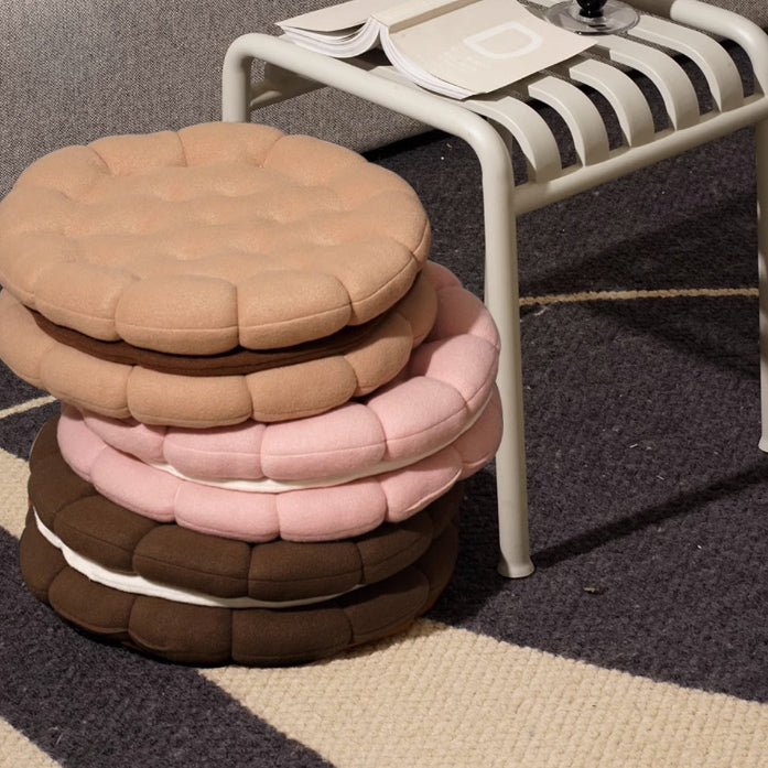 3color cream biscuit cushion
