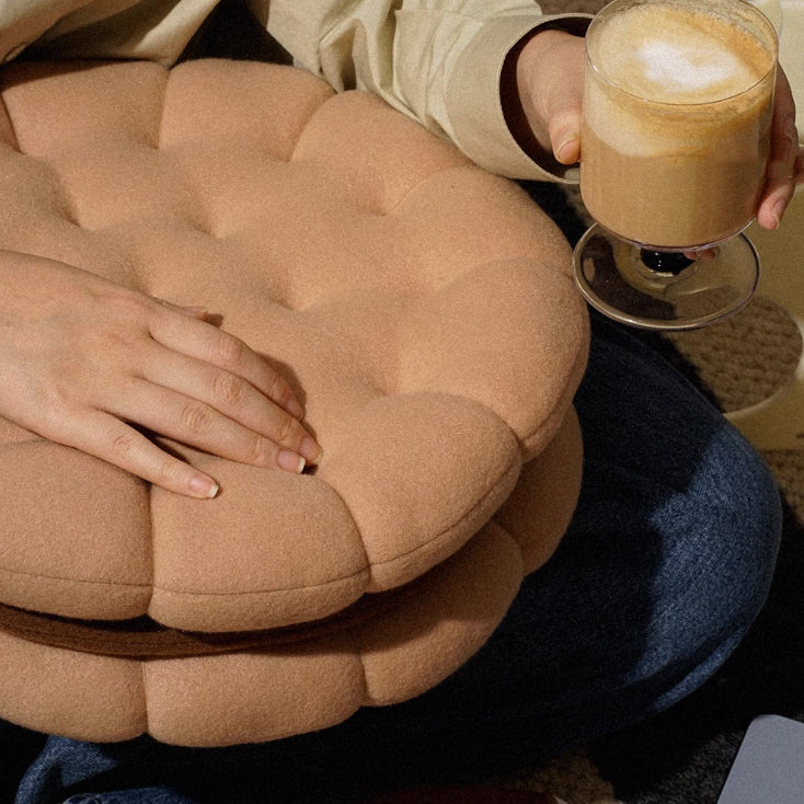 3color cream biscuit cushion