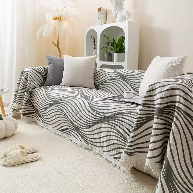 18design casual fringe sofa cover