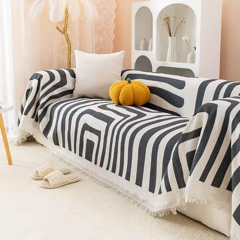 18design casual fringe sofa cover