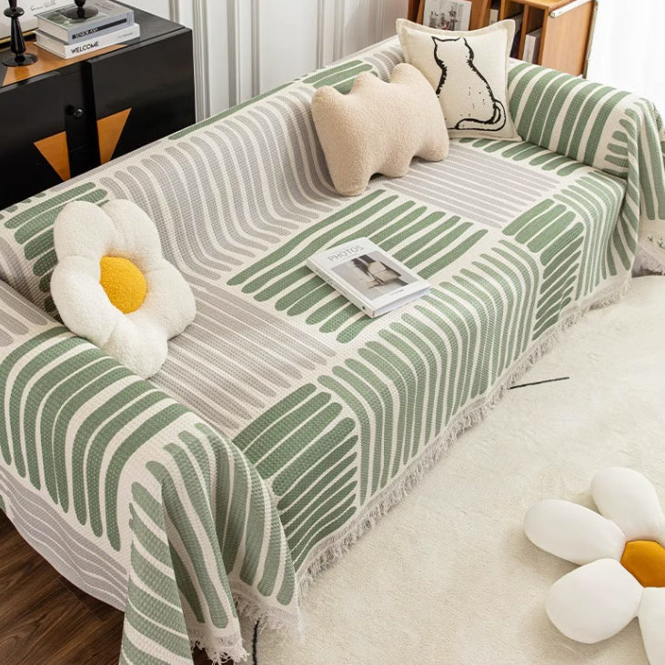 18design casual fringe sofa cover