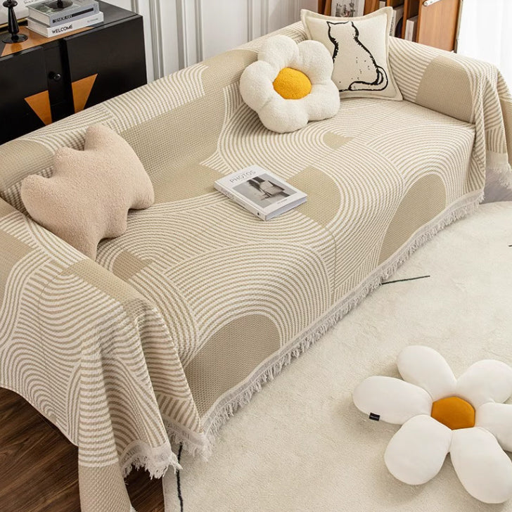 18design casual fringe sofa cover