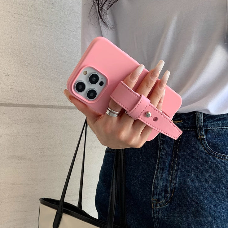 4color leather belt strap iPhone case